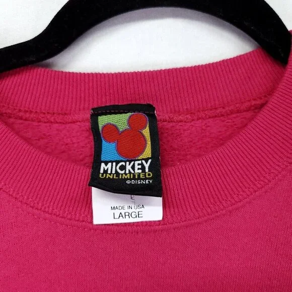 Vintage 90s Mickey Mouse Unlimited Crewneck Sweatshirt Size Large USA Fleece